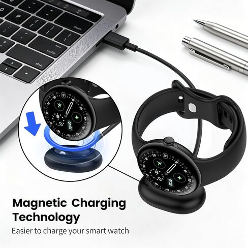 شاحن E ECSEM متوافق مع ساعة Google Pixel 4، سلك كابل شحن USB-A/C بديل لساعة Pixel Watch 4 مقاس 41 مم/45 مم (3.3 قدم/1 متر) in Saudi Arabia