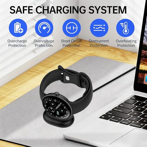 شاحن E ECSEM متوافق مع ساعة Google Pixel 4، سلك كابل شحن USB-A/C بديل لساعة Pixel Watch 4 مقاس 41 مم/45 مم (3.3 قدم/1 متر) in Saudi Arabia