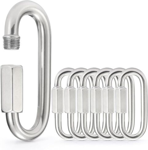 sprookber Stainless Steel Chain Quick Links - 304 Stainless Stee Chain Connector, Screw Carabiner, Chain Hooks, Set of 6 in Saudi Arabia