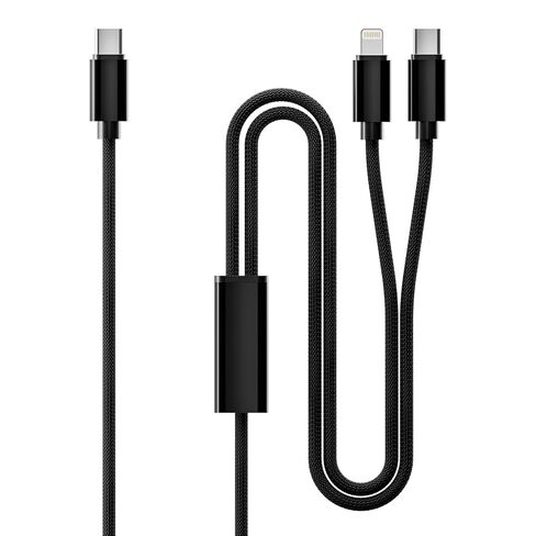 2 في 1 USB C إلى USB C وكابل Lightning 100 وات بحد أقصى 4 أقدام، حزمة واحدة، كابل متعدد للشحن السريع المتزامن متوافق مع MacBook Air/Pro/iPad/iPhone 17/16/15/14/13/12، وGalaxy S26/S25/24/Pixel 10 والمزيد in Saudi Arabia