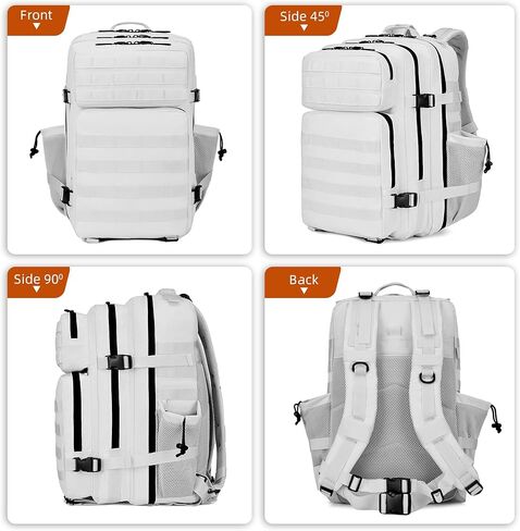 LUPU TACTICAL 45L Backpack for Men and Women 3 Days Assault Pack Outdoor Travel Hiking Camping Rucksack with Molle Webbing (White) in Saudi Arabia