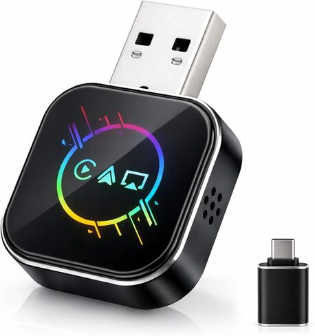 ELECROW Wireless CarPlay Adapter for iPhone＆Android - 3 in 1 Dual Band WiFi 2.4G/5G & Bluetooth 5.3 Airplay Mirror Link CarPlay Dongle with USB-A/Type-C Port, Plug & Play, OTA Update in Saudi Arabia