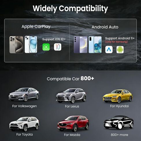 ELECROW Wireless CarPlay Adapter for iPhone＆Android - 3 in 1 Dual Band WiFi 2.4G/5G & Bluetooth 5.3 Airplay Mirror Link CarPlay Dongle with USB-A/Type-C Port, Plug & Play, OTA Update in Saudi Arabia