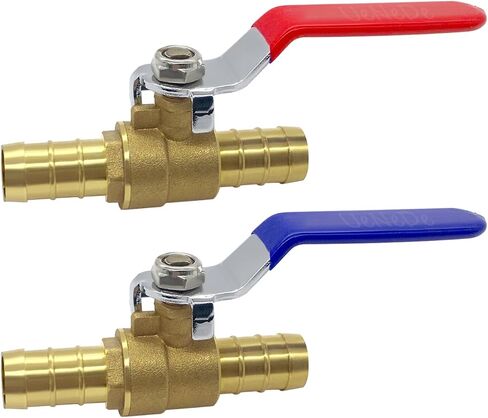 2PCS LF Brass 1/2 Inch PEX Barb Full Port Shut Off Ball Valve Pipe Crimp Fitting for Hot and Cold Water in Saudi Arabia