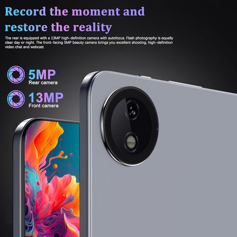 جهاز لوحي Crelander 8.7 بوصة Android 15، 16 جيجابايت + 128 جيجابايت Android مع HD IPS 1340 × 800، كاميرا 5 ميجابكسل + 13 ميجابكسل، بطارية 5000 مللي أمبير، بلوتوث/واي فاي، جهاز لوحي Android صغير مع حافظة (إصدار مطور) in Kuwait
