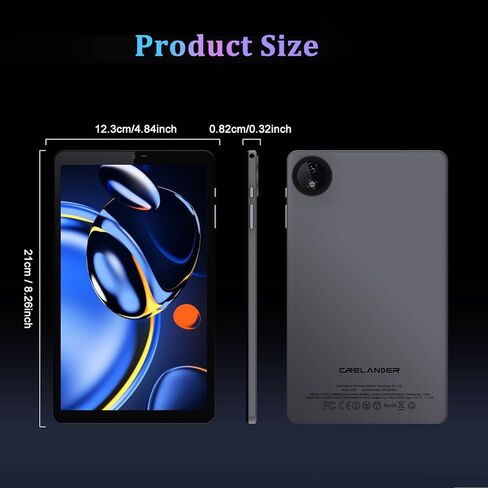 جهاز لوحي Crelander 8.7 بوصة Android 15، 16 جيجابايت + 128 جيجابايت Android مع HD IPS 1340 × 800، كاميرا 5 ميجابكسل + 13 ميجابكسل، بطارية 5000 مللي أمبير، بلوتوث/واي فاي، جهاز لوحي Android صغير مع حافظة (إصدار مطور) in Kuwait
