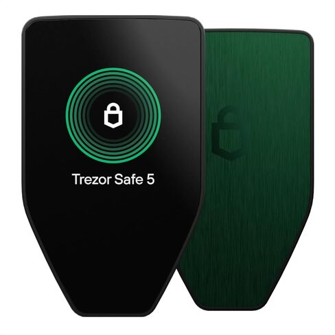 Trezor Safe 5 - Crypto Hardware Wallet with Secure Element & Passphrase, Color Touchscreen, Haptic Feedback, Bitcoin Security, Supports 1000s Coins & Tokens, Quick & Simple Setup (Green Berryl) in Saudi Arabia