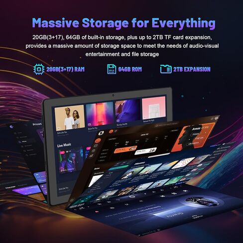تابلت Gleeso، أحدث جهاز لوحي Android 16 مقاس 10 بوصة، 20 جيجابايت + 64 جيجابايت + 2 تيرابايت TF، بطارية 6000 مللي أمبير في الساعة، كاميرا مزدوجة، Widevine L1، معرف الوجه، WiFi 6، BT 5.4، أجهزة لوحية 2 في 1 مع حافظة واقية لقلم لوحة المفاتيح والماوس in Kuwait