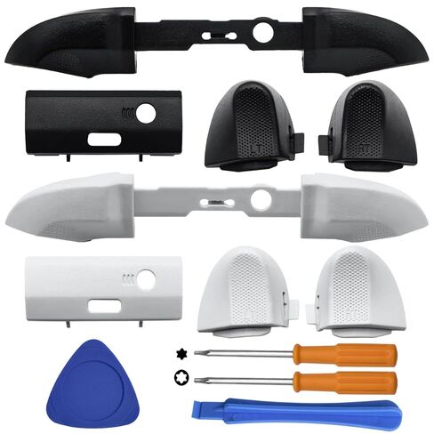 2 Pack Bumpers Replacement, DaKuan Compatible with Xbox Series X/S Controllers, Black and White LB RB Button Repair Kit with 2 Joystick Thumbsticks, T6 T8H Screwdrivers and Prying Tools in Saudi Arabia