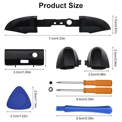 2 Pack Bumpers Replacement, DaKuan Compatible with Xbox Series X/S Controllers, Black and White LB RB Button Repair Kit with 2 Joystick Thumbsticks, T6 T8H Screwdrivers and Prying Tools in Saudi Arabia