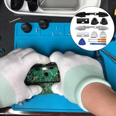 2 Pack Bumpers Replacement, DaKuan Compatible with Xbox Series X/S Controllers, Black and White LB RB Button Repair Kit with 2 Joystick Thumbsticks, T6 T8H Screwdrivers and Prying Tools in Saudi Arabia