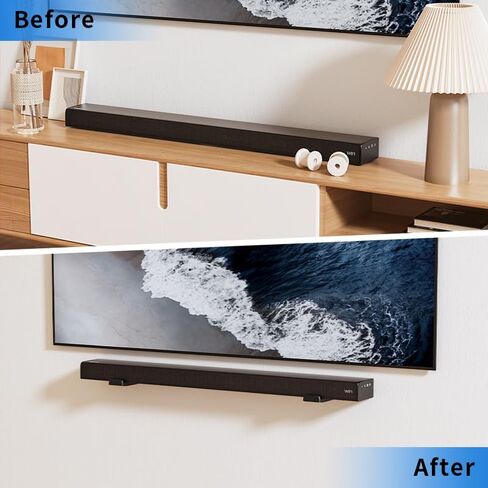 ETHU Universal Sound Bar Mounts Under TV, Heavy-Duty Soundbar Wall Mount with 44 LBS Capacity, Under TV Sound Bar Mount with Adjustable Hooks for 4"-7" Depth Soundbars, Space Saving Design in Saudi Arabia