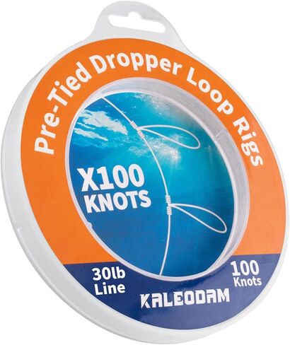 20lb-70lb 100knots Pre-Tied Dropper Loop Fishing Rig, 18" Spacing, 5.5" Loop Size, Ideal for Saltwater & Freshwater Fishing in Saudi Arabia