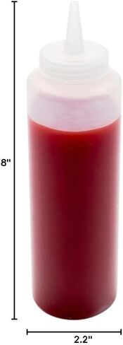 زجاجة ضغط بلاستيكية شفافة سعة 12 أونصة من Restaurantware - طرف دقيق - 2 1/4 بوصة × 2 1/4 بوصة × 8 بوصة - صندوق مكون من 6 قطع in Kuwait