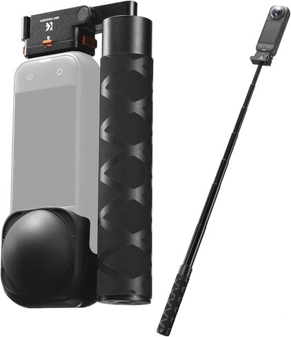 K&F Concept Upgrade Magnetic Quick Release Foldable Selfie Stick Compatible with Insta360 X5, 89cm/35inch Aluminum Alloy Extension Invisible Pole, Adjustable Handle Grip with Safety Lock for X4 Air in Saudi Arabia