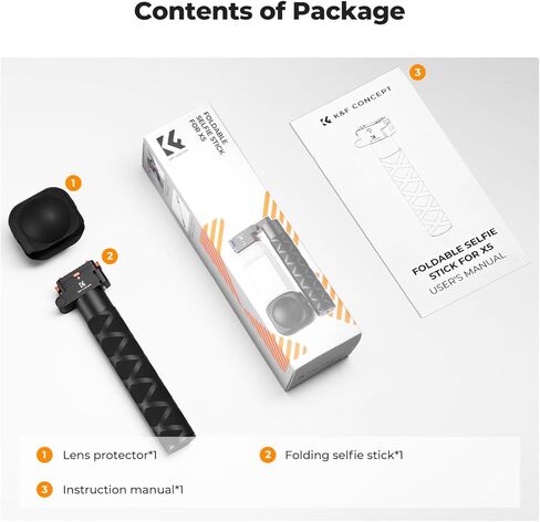 K&F Concept Upgrade Magnetic Quick Release Foldable Selfie Stick Compatible with Insta360 X5, 89cm/35inch Aluminum Alloy Extension Invisible Pole, Adjustable Handle Grip with Safety Lock for X4 Air in Saudi Arabia