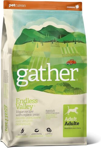 Gather Endless Valley Plant Based Dog Food, 6 lb – Vegan Recipe – No GMOs, No Artificial Colors, Flavors or Preservatives – with Organic Ingredients – Complete Balanced Nutrition for Vegan Dogs in Saudi Arabia