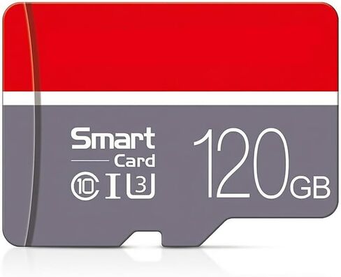 120GB MicroSD Card with Adapter, A1, C10, U1, 150MB/s Read for Smartphone, Tablet, Gaming, Full HD Video, Gray in Saudi Arabia