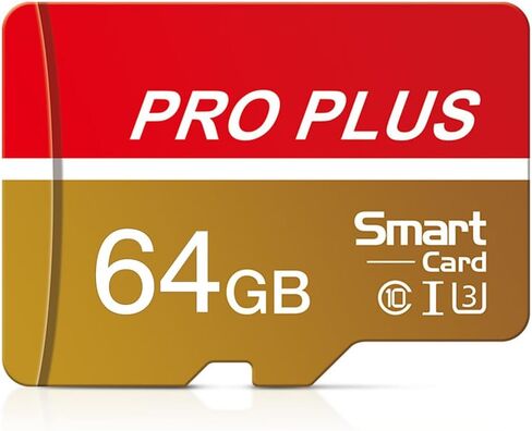 High Speed Micro SD Card with Adapter,64GB TF Card for Security Cameras, Smartphones,Tablets,Drones - U3,Class 10,A1,Full HD Video(Gold) in Saudi Arabia