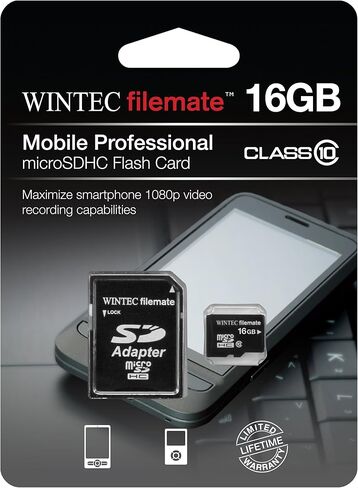 بطاقة Wintec Filemate سعة 16 جيجابايت من الفئة الاحترافية 10 microSDHC in Saudi Arabia