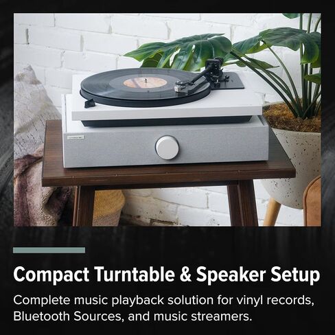نظام موسيقى SpinDuo 2 Record Player من Andover (أبيض) يتضمن مكبر صوت SpinBase 2 وقرص SpinDeck 2 الدوار in Saudi Arabia