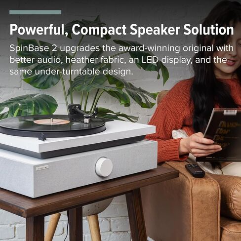 نظام موسيقى SpinDuo 2 Record Player من Andover (أبيض) يتضمن مكبر صوت SpinBase 2 وقرص SpinDeck 2 الدوار in Saudi Arabia