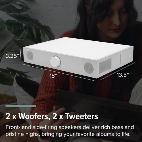 نظام موسيقى SpinDuo 2 Record Player من Andover (أبيض) يتضمن مكبر صوت SpinBase 2 وقرص SpinDeck 2 الدوار in Saudi Arabia