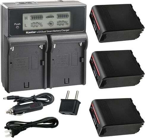 بطارية Kastar NP-F990EXP وشاحن مزدوج سريع CH04 متوافق مع CN-126 CN-160 CN-216 CN-304 CN126 CN160 CN216 CN304 VL600 YN300، GVM LED480 LED520 LED672 LED896 مصابيح فيديو LED أخرى in Kuwait