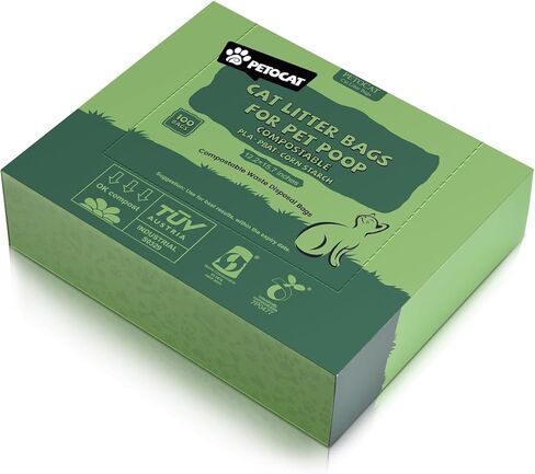 Cat Litter Bags for Poop Biodegradable Cat Waste Disposal Bag Leakproof Durable and Unscented Large to Fit Any Scoop Strengthen Dog Poop Bag- 100 Count in Saudi Arabia