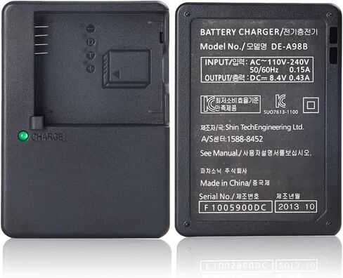 شاحن بطارية DE-A98 لبطارية DMW-BLG10 متوافق مع كاميرات باناسونيك لوميكس DMC-GX7، DMC-GX80، DMC-GX85، DMC-GX9، DMC-LX100، DMC-LX100 II، DMC-ZS100، DMC-ZS200 in Kuwait
