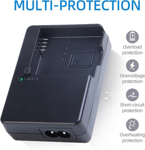 شاحن بطارية DE-A98 لبطارية DMW-BLG10 متوافق مع كاميرات باناسونيك لوميكس DMC-GX7، DMC-GX80، DMC-GX85، DMC-GX9، DMC-LX100، DMC-LX100 II، DMC-ZS100، DMC-ZS200 in Kuwait