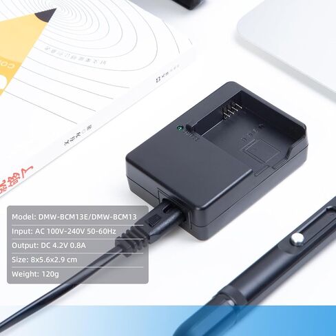شاحن بطارية DE-A98 لبطارية DMW-BLG10 متوافق مع كاميرات باناسونيك لوميكس DMC-GX7، DMC-GX80، DMC-GX85، DMC-GX9، DMC-LX100، DMC-LX100 II، DMC-ZS100، DMC-ZS200 in Kuwait