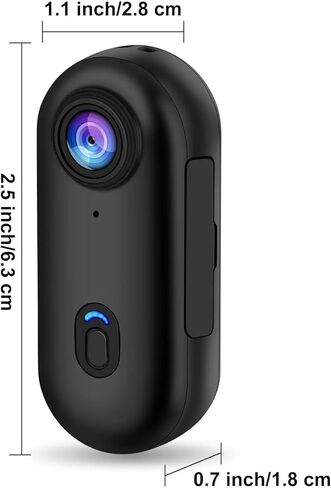 كاميرا TKMARS Mini Action 1080P بحجم الإبهام يمكن ارتداؤها مع مشبك مغناطيسي، كاميرا الجسم مع تسجيل حلقة الصوت والفيديو، كاميرا الجسم المحمولة المقاومة للماء للعمل الآمن والسفر والدراجات النارية والحيوانات الأليفة in Kuwait