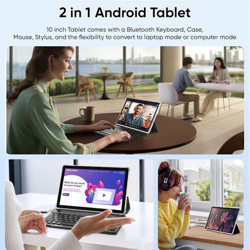 Tablet 11 Inch, Android 16, 32GB RAM+256GB Octa-Core, 8000mAh Battery, 1280 * 800 Touch Screen, 5+8MP Dual HD Camera (Black Case and Keyboard) in Saudi Arabia