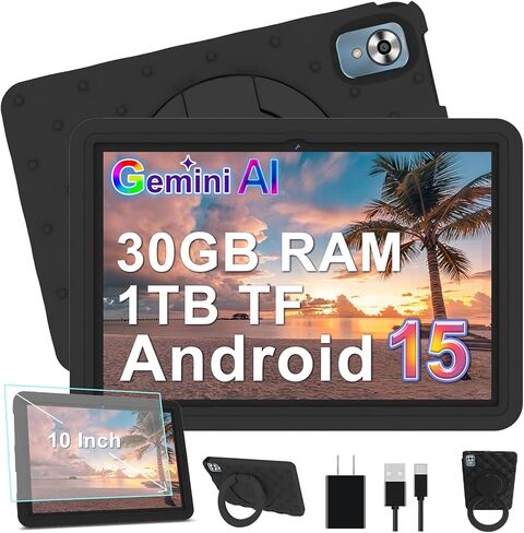 تابلت DMOAO 2026 مقاس 10 بوصات يعمل بنظام Android 15، وذاكرة وصول عشوائي 30 جيجابايت، وذاكرة وصول عشوائي 64 جيجابايت، وسعة 1 تيرابايت، وتابلت ثماني النواة بقدرة 6000 مللي أمبير في الساعة مع حافظة مقاومة للسقوط، وشاشة Gemini AI، وشاشة HD IPS، ونظام تحديد ا in Kuwait