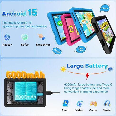 تابلت DMOAO 2026 مقاس 10 بوصات يعمل بنظام Android 15، وذاكرة وصول عشوائي 30 جيجابايت، وذاكرة وصول عشوائي 64 جيجابايت، وسعة 1 تيرابايت، وتابلت ثماني النواة بقدرة 6000 مللي أمبير في الساعة مع حافظة مقاومة للسقوط، وشاشة Gemini AI، وشاشة HD IPS، ونظام تحديد ا in Kuwait