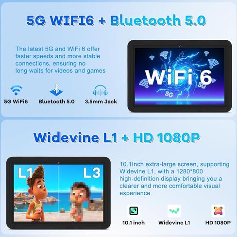 تابلت DMOAO 2026 مقاس 10 بوصات يعمل بنظام Android 15، وذاكرة وصول عشوائي 30 جيجابايت، وذاكرة وصول عشوائي 64 جيجابايت، وسعة 1 تيرابايت، وتابلت ثماني النواة بقدرة 6000 مللي أمبير في الساعة مع حافظة مقاومة للسقوط، وشاشة Gemini AI، وشاشة HD IPS، ونظام تحديد ا in Kuwait