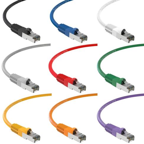 InstallerParts Ethernet Cable CAT7 Cable Shielded (SSTP) Booted 15 FT - White - Professional Series - 10Gigabit/Sec Network/High Speed Internet Cable, 600MHZ in Saudi Arabia