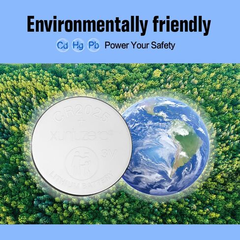 12-Pack CR2025 Lithium Coin Cell Battery, 3 Volt, for Child Safety, Compatible with Remotes, Key Fobs, Watches, Calculators - 7 Years Shelf Life in Saudi Arabia