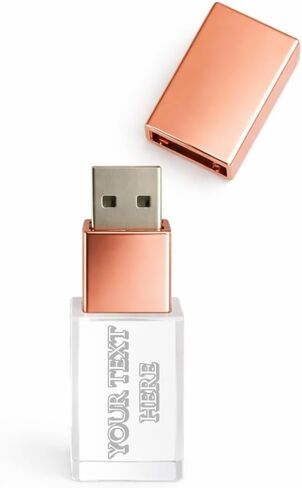 Personalized Crystal USB Flash Drive 32GB USB 3.0 - Cute Custom Flash Drive with Walnut (Crystal) Cap for Wedding Photography Delivery, Unique Gift, Keepsake or Other Photography Clients in Saudi Arabia