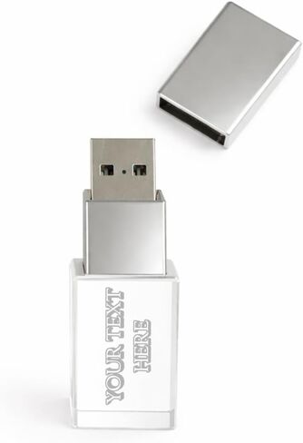Personalized Crystal USB Flash Drive 32GB USB 3.0 - Cute Custom Flash Drive with Walnut (Crystal) Cap for Wedding Photography Delivery, Unique Gift, Keepsake or Other Photography Clients in Saudi Arabia