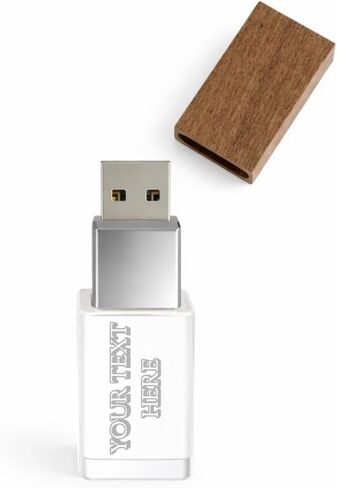Personalized Crystal USB Flash Drive 32GB USB 3.0 - Cute Custom Flash Drive with Walnut (Crystal) Cap for Wedding Photography Delivery, Unique Gift, Keepsake or Other Photography Clients in Saudi Arabia