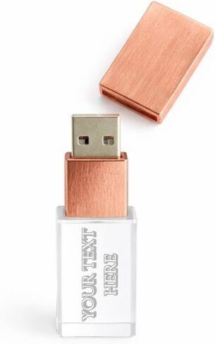 Personalized Crystal USB Flash Drive 32GB USB 3.0 - Cute Custom Flash Drive with Walnut (Crystal) Cap for Wedding Photography Delivery, Unique Gift, Keepsake or Other Photography Clients in Saudi Arabia