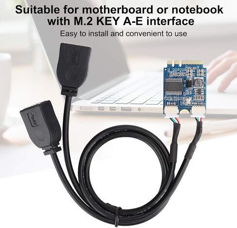 GL850 M.2 NGFF USB Riser Card | Dual USB 2.0 Key A E Interface Expansion Adapter for Desktop PCIE Slot in Saudi Arabia