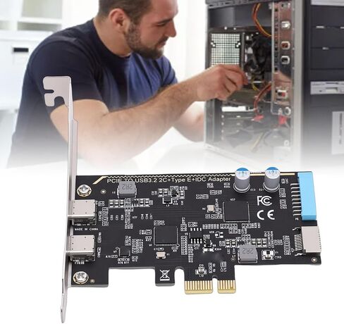 بطاقة توسيع Zopsc PCI Express، منافذ USB مزدوجة من النوع C ونوع E، نقل بيانات بسرعة 5 جيجابت في الثانية، مع شريحة ASM1042، لأجهزة الكمبيوتر المكتبية 7 8 10 11 Vista in Saudi Arabia