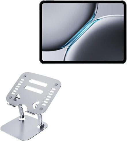 BoxWave Stand and Mount Compatible with OnePlus Pad 2 - Executive VersaView Stand, Ergonomic Adjustable Viewing Angle Metallic Riser - Metallic Silver in Saudi Arabia