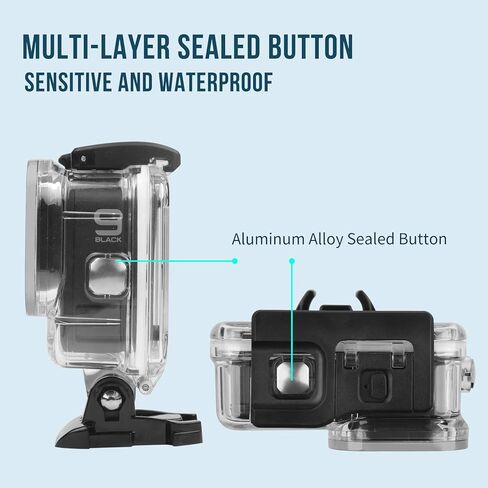 Waterproof Case Compatible with Go pro Hero 13 Black,Waterproof Housing Case for Go pro Hero 13/12/10/9 Action Camera,Waterproof up to 30M/98ft in Saudi Arabia