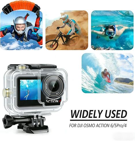 Waterproof Housing Case with 12pcs Anti-Fog Inserts for D JI OSMO Action 6/5Pro/4 Camera, 40M/131FT Protective Underwater Dive Case Shell for D JI OSMO Action 6/5Pro/4 Action Camera in Saudi Arabia