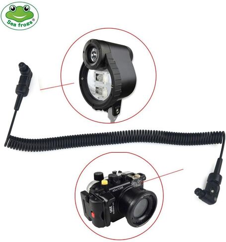 كابل الألياف الضوئية SeaFrogs OR-2 لمبيت Searogs Meikon مع Searogs ST-100 Pro، SF-01 ستروب، من أجل Olympus وSea&Sea Strobe in Kuwait