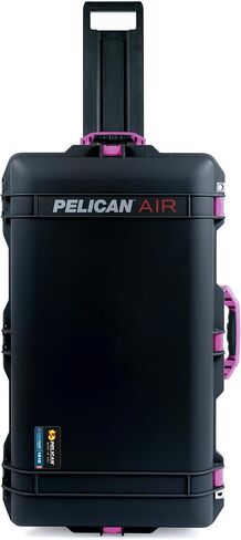 Black Pelican 1615 Air case with Magenta Handles & latches. Comes with grey Padded dividers & mesh lid organizer. in Saudi Arabia